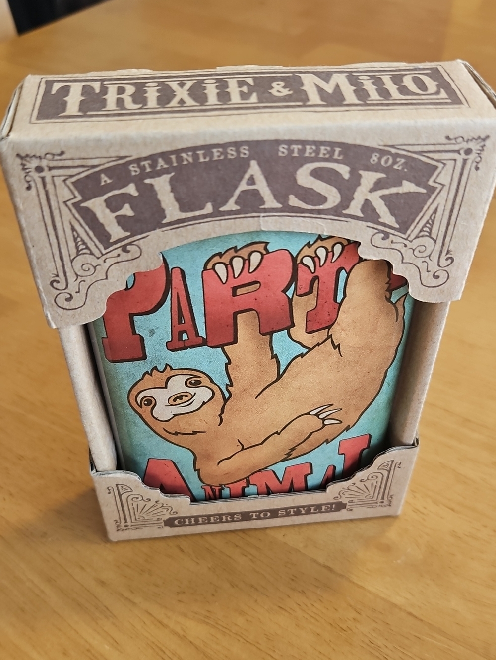 Blue Sloth Stainless Steel Flask
